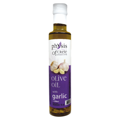 Physis of Crete extra virgin olive oil with garlic, 250ml