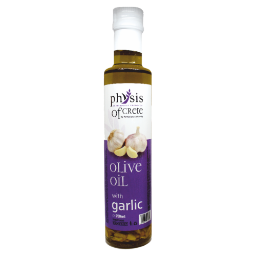 Physis of Crete extra virgin olive oil with garlic, 250ml