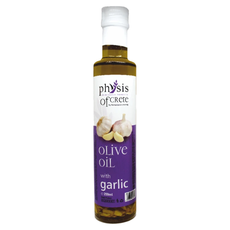 Physis of Crete extra virgin olive oil with garlic, 250ml