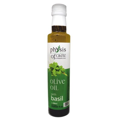 Physis of Crete extra virgin olive oil with basil, 250ml