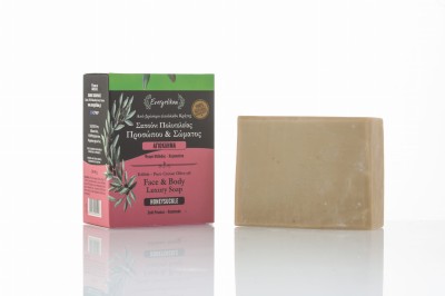 Evergetikon natural soap with honeysuckle and chamomile 120–140g