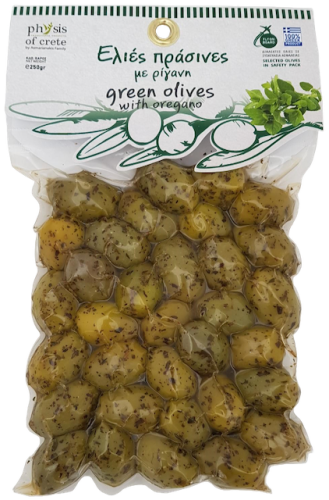 Physis of Crete pitted green olives with oregano 250g