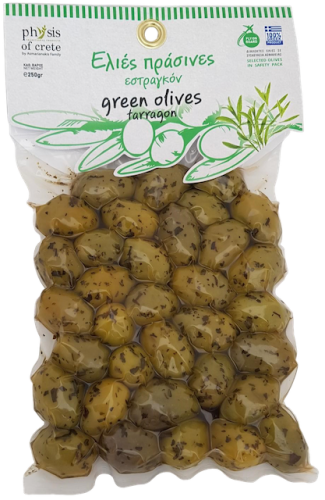 Physis of Crete pitted green olives with tarragon, 250g