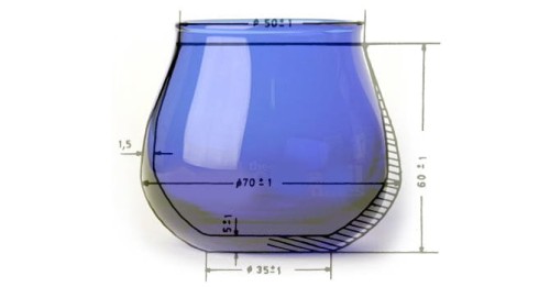 Fara cobalt blue professional olive oil tasting vessel, 14 ml