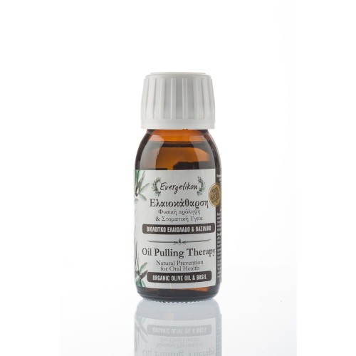 Evergetikon Oil Pulling Therapy Natural prevention for oral health .Organics olive oil & Basil 50ml