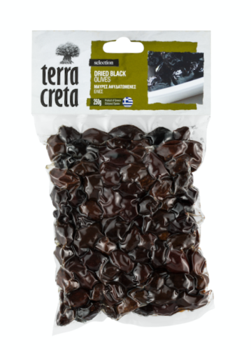 Terra Creta Greek dried black unpitted olives 250g