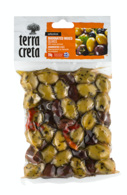 Terra Creta Greek marinated unpitted mixed olives 250g