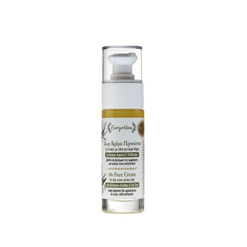 Evergetikon 24-hour Face Cream for Oily and Acne-Prone Skin with Dictamo and Tea Tree, 30ml