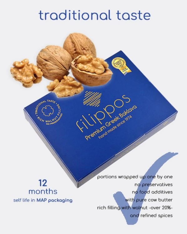 Premium Traditional Baklava with Nuts: 8 Pieces (220-240g) – image 4