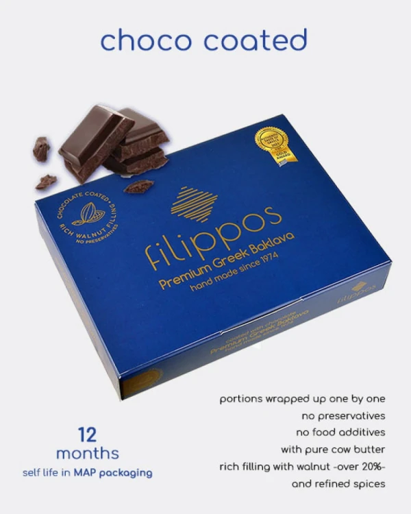 Premium Traditional Baklava in Chocolate: 6 Pieces (220-240g) – image 2