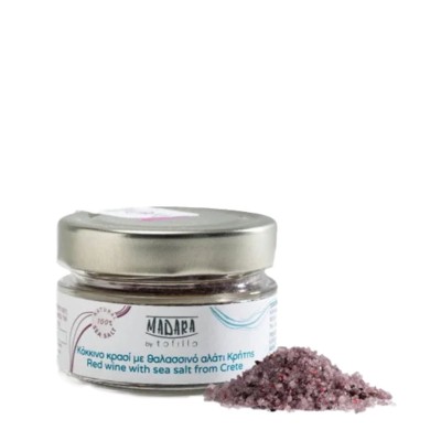 Sea salt with red wine from Crete 80g
