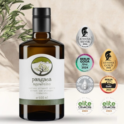 Pangaea extra virgin olive oil, early harvest Agoureleo 500ml ORGANIC