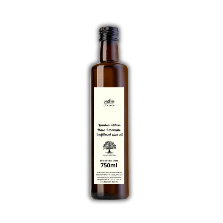 Physis of Crete unfiltered extra virgin olive oil, 2025 ‘RAW’ edition, 750ml, organic