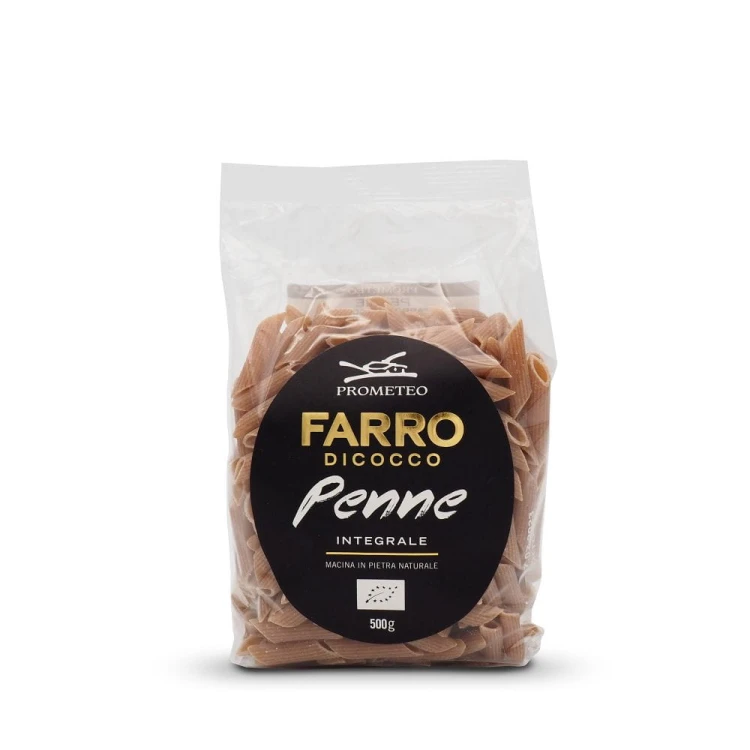 Prometeo Organic Wholemeal Emmer (Triticum dicoccum) Wheat Penne 500g