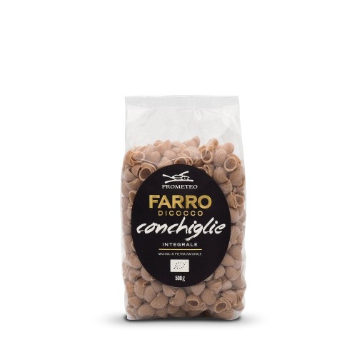 Prometeo Organic Wholemeal Dicocco Farro (Triticum dicoccum) Conchiglie 500g
