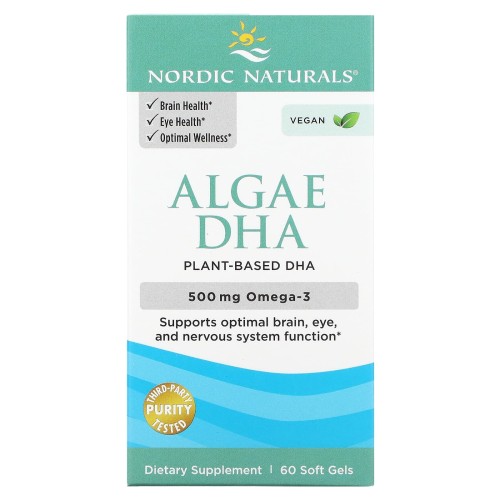 Nordic Naturals Algae DHA 500mg 60 capsules