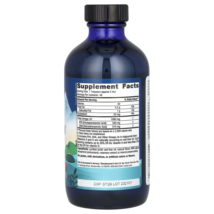 Nordic Naturals Arctic Cod Liver Oil 1060mg orange 237ml – image 2