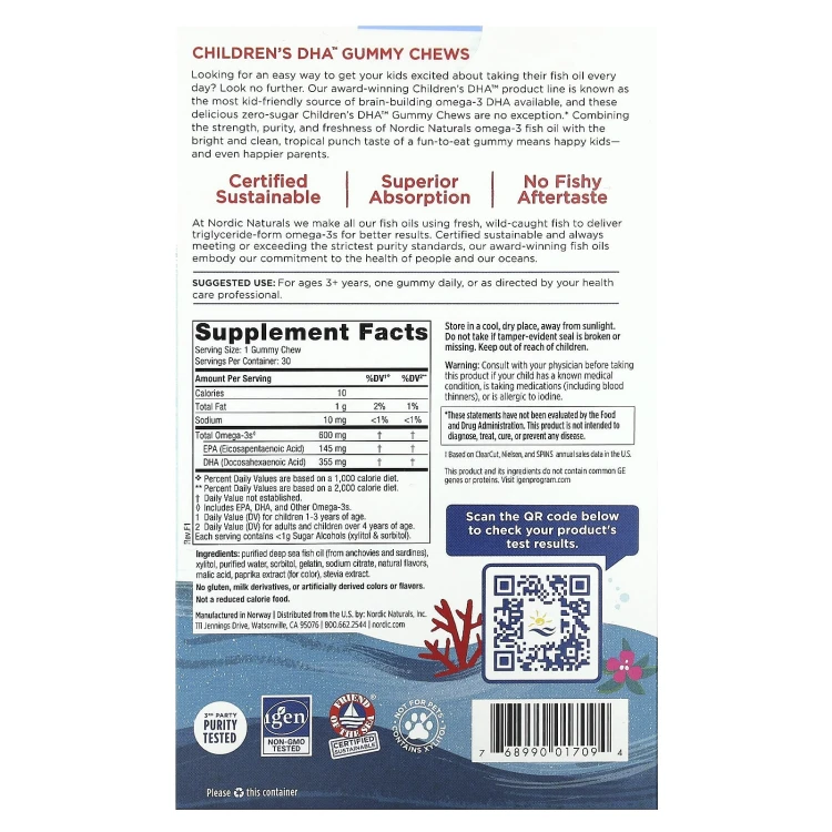Nordic Naturals Children's DHA Gummies 600mg (30 gummies) – image 2