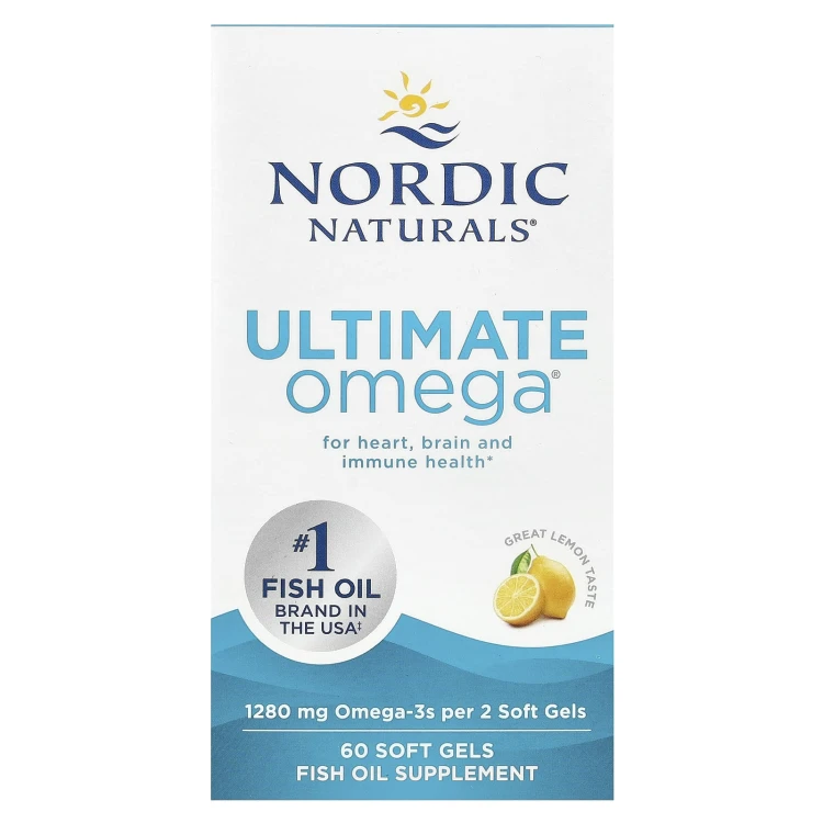 Nordic Naturals Ultimate Omega 1280mg Lemon 60 capsules – image 2