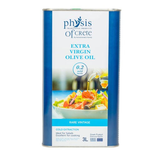 Physis of Crete mild extra virgin olive oil for salads, 3 litres