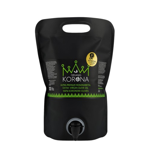 Physis of Crete Korona Premium Organic Extra Virgin Olive Oil, 3-litre bag-in-box