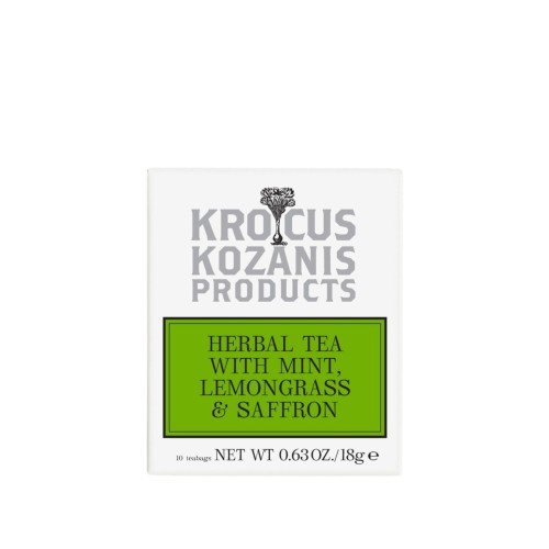 Krocus Kozanis herbal tea with mint, lemongrass and saffron (10 bags) 18g