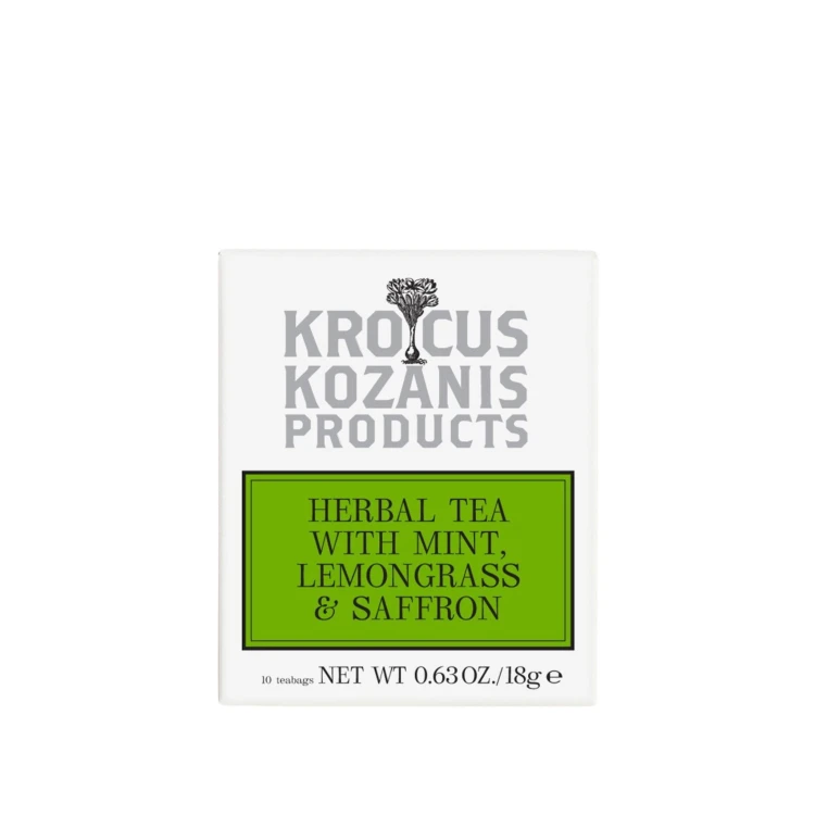 Krocus Kozanis herbal tea with mint, lemongrass and saffron (10 bags) 18g