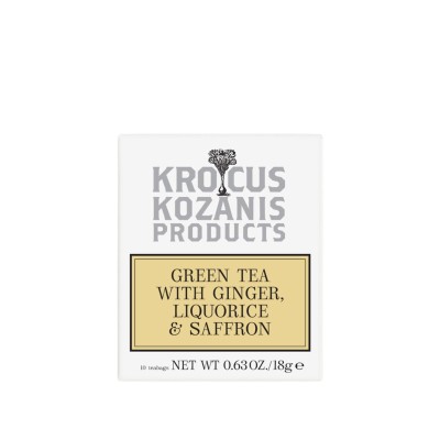 Krocus Kozanis green tea with ginger, liquorice and saffron (10 bags) 18g