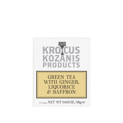 Krocus Kozanis green tea with ginger, liquorice and saffron (10 bags) 18g