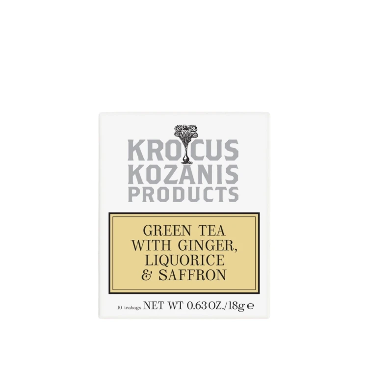 Krocus Kozanis green tea with ginger, liquorice and saffron (10 bags) 18g
