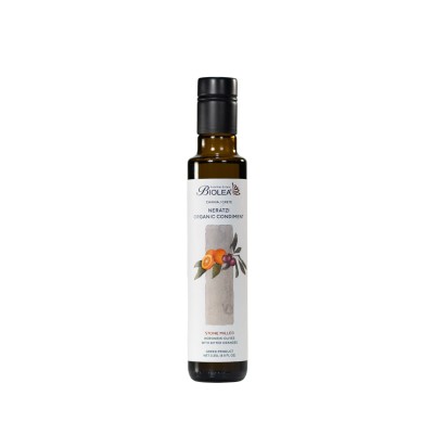 Biolea Neratzi extra virgin olive oil traditionally pressed with stone mills with PDO Chania oranges 250ml ORGANIC