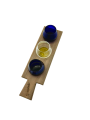 Fara olive oil tasting tray, walnut wood, 34x10cm
