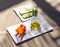 Fara olive oil tasting plate, white, 30x16cm