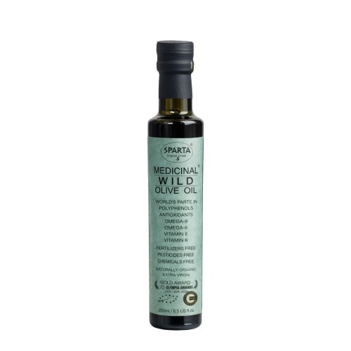 Sparta Medicinal extra virgin olive oil, ultra high phenolic, "Green Label" ORGANIC (NMR: Total 3443mg/kg, Index D1 2941mg/kg)