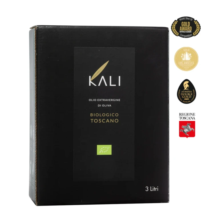 Kali Agri extra virgin olive oil, early harvest, ultra premium blend, bag-in-box 3L, organic (without PGI certification)