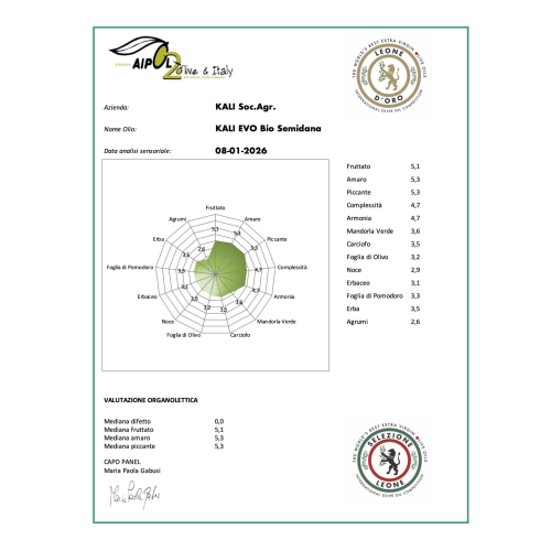 Kali Agri extra virgin olive oil, ultra premium Semidiana Toscano PGI 250ml ORGANIC – image 2