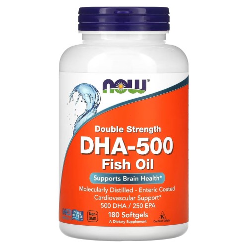 NOW FOODS DHA-500, 500 mg DHA / 250 mg EPA 180 capsules