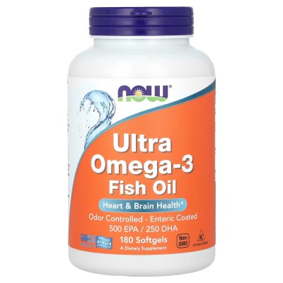 Now Foods Ultra Omega-3 500 mg EPA / 250 mg DHA 180 capsules