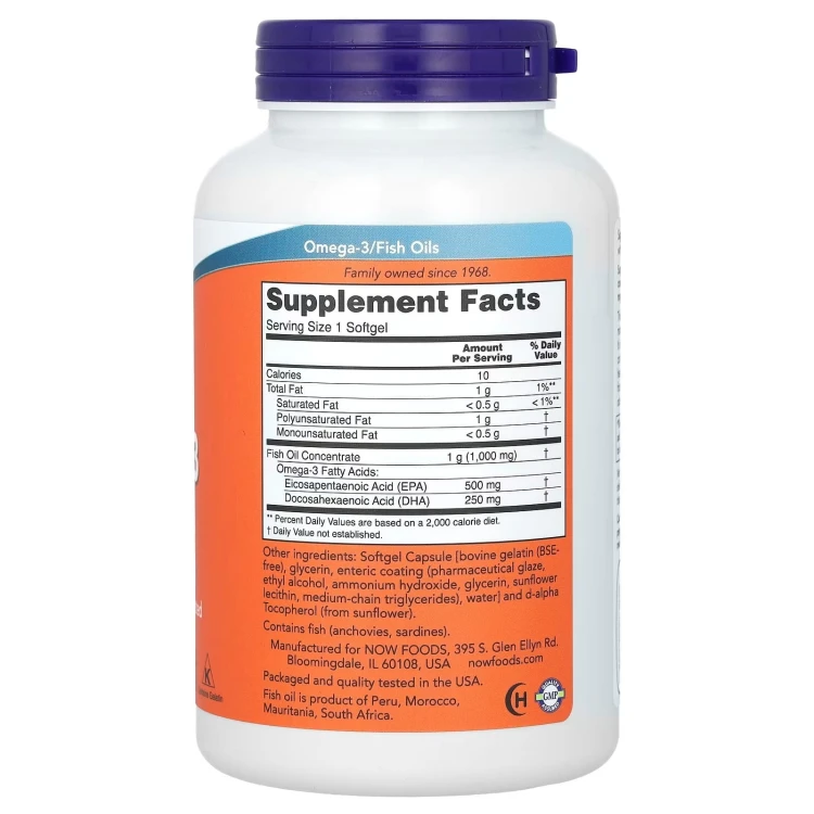Now Foods Ultra Omega-3 500 mg EPA / 250 mg DHA 180 capsules – image 2
