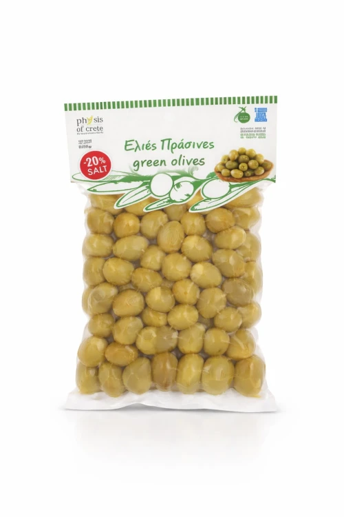 Physis of Crete pitted green olives (-20% salt) 250g