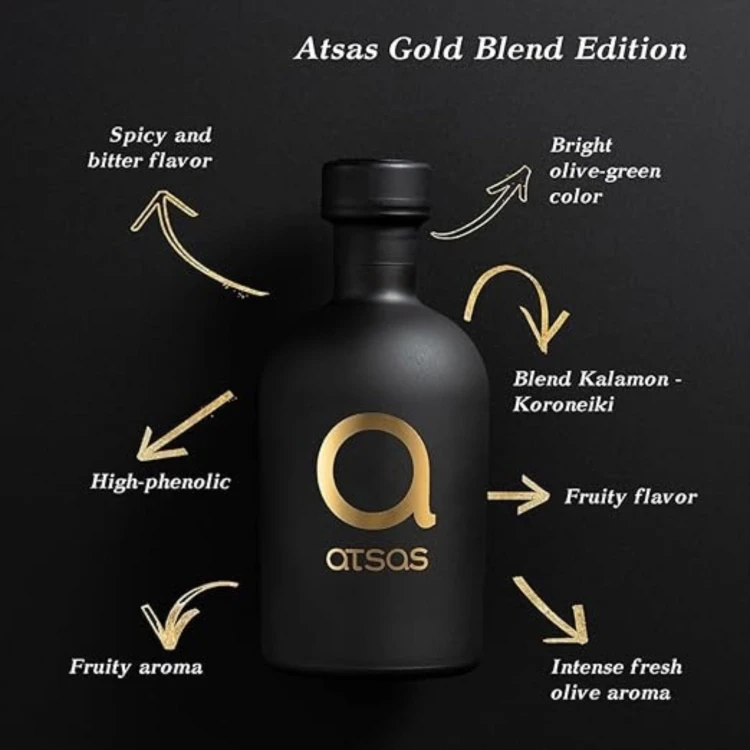 Atsas extra virgin olive oil Gold Blend limited edition 250ml ORGANIC – image 5