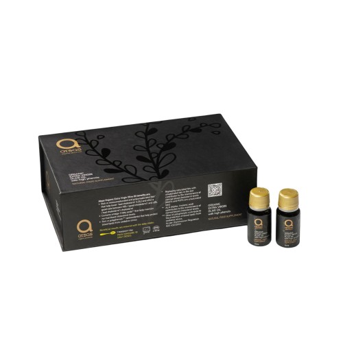 Atsas extra virgin olive oil food supplement edition 15x5 ml ORGANIC (NMR: Total 2166 mg/kg, Index D1 1756 mg/kg)