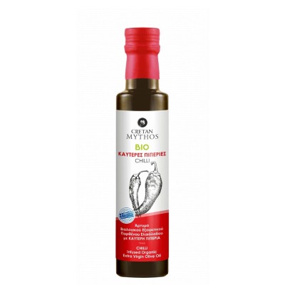Cretan Mythos extra virgin olive oil flavoured with chilli 250ml ORGANIC