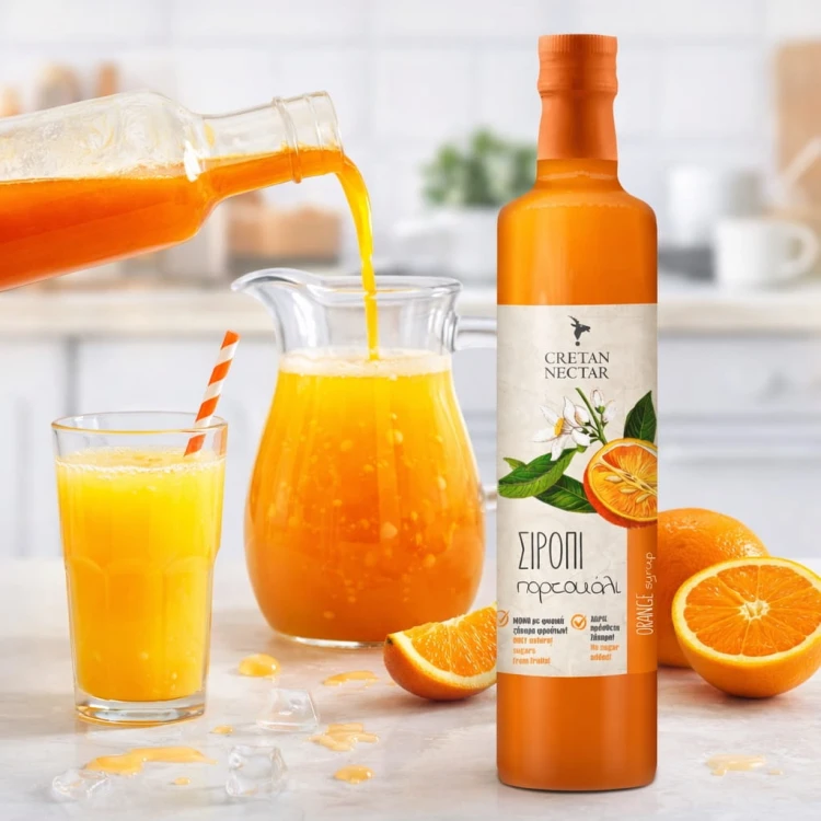 Cretan Nectar Naturalny Koncentrat z pomarańczy bez konserwantów Chania , Kreta 500ml – image 2