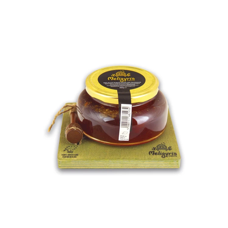 Meligyris honey from Crete with a piece of honeycomb, 200g, organic