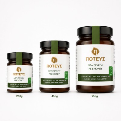 Poteus Premium Pine Honey from Serres 450g Organic