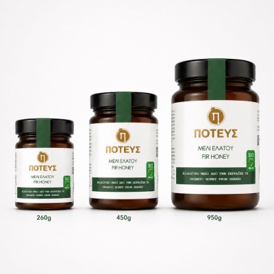 Poteus Premium Fir Honey from Serres 450g Organic