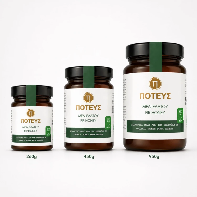 Poteus Premium Fir Honey from Serres 950g Organic