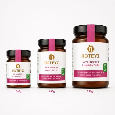 Poteus Premium Flower Honey from Serres 260g (Organic)