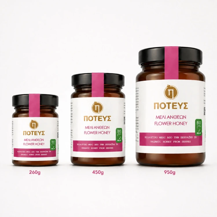 Poteus Premium Flower Honey from Serres 260g (Organic)